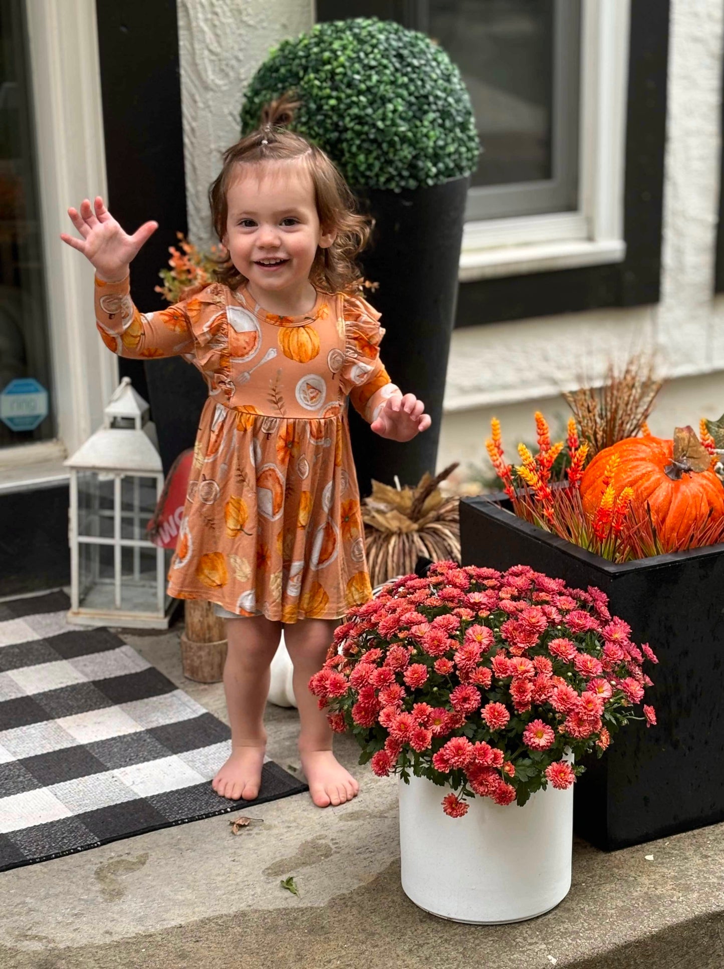 At The Table Long Sleeve Ruffle Twirl