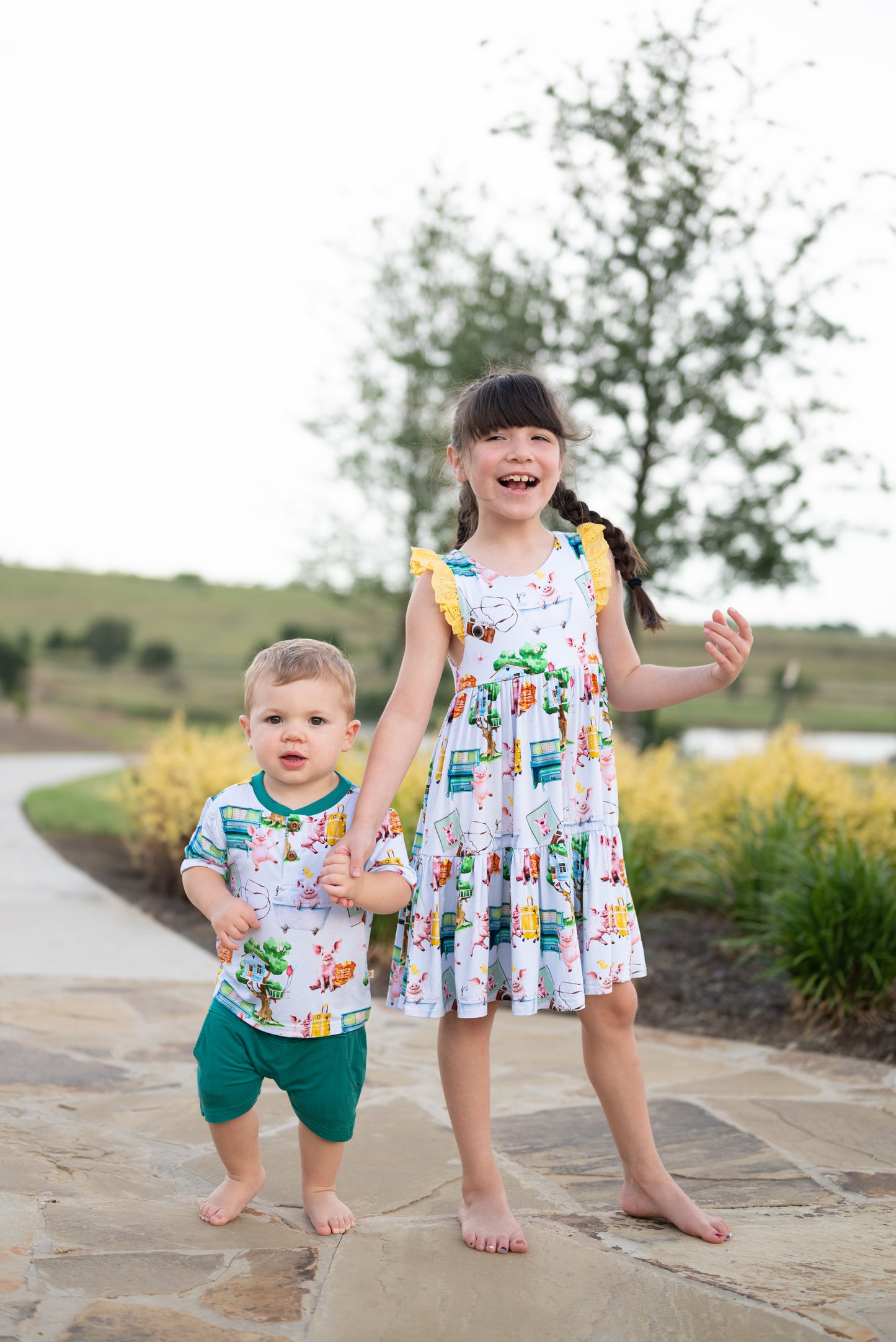 Pancakes & Pigtales Rolled Sleeve Henley