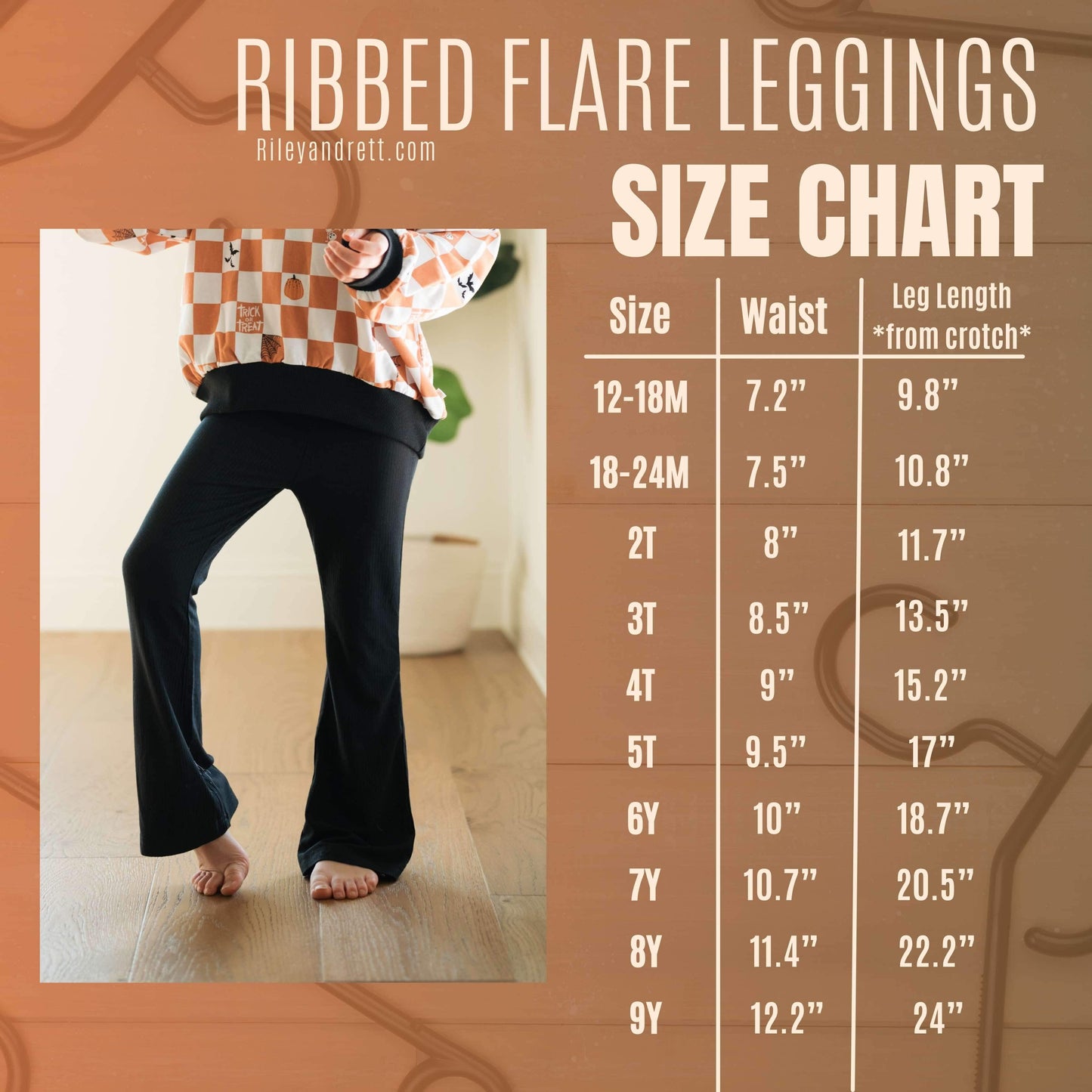 Black Ribbed Flare Leggings