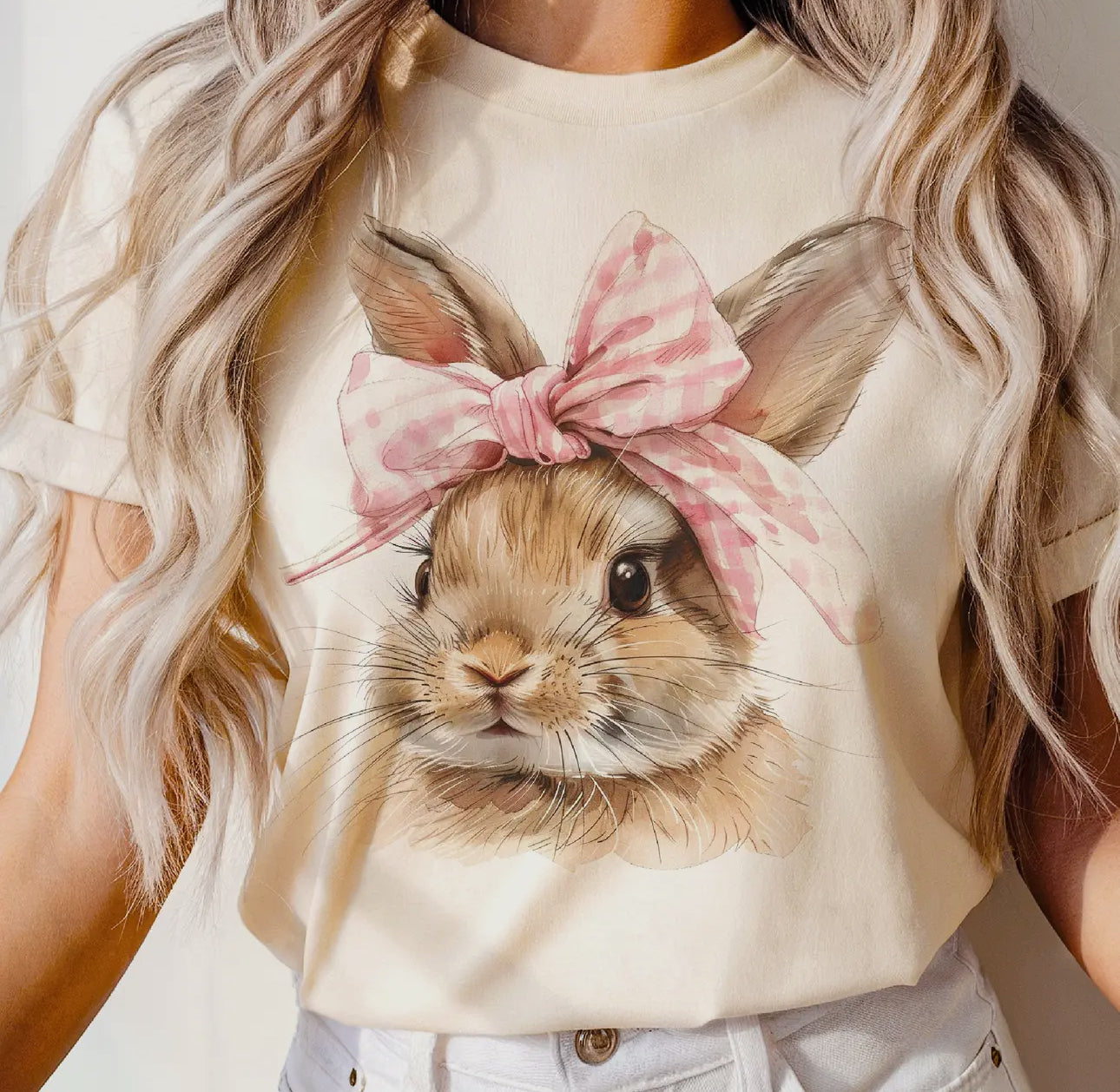 Coquette Easter Bunny Tee by Bella Canvas