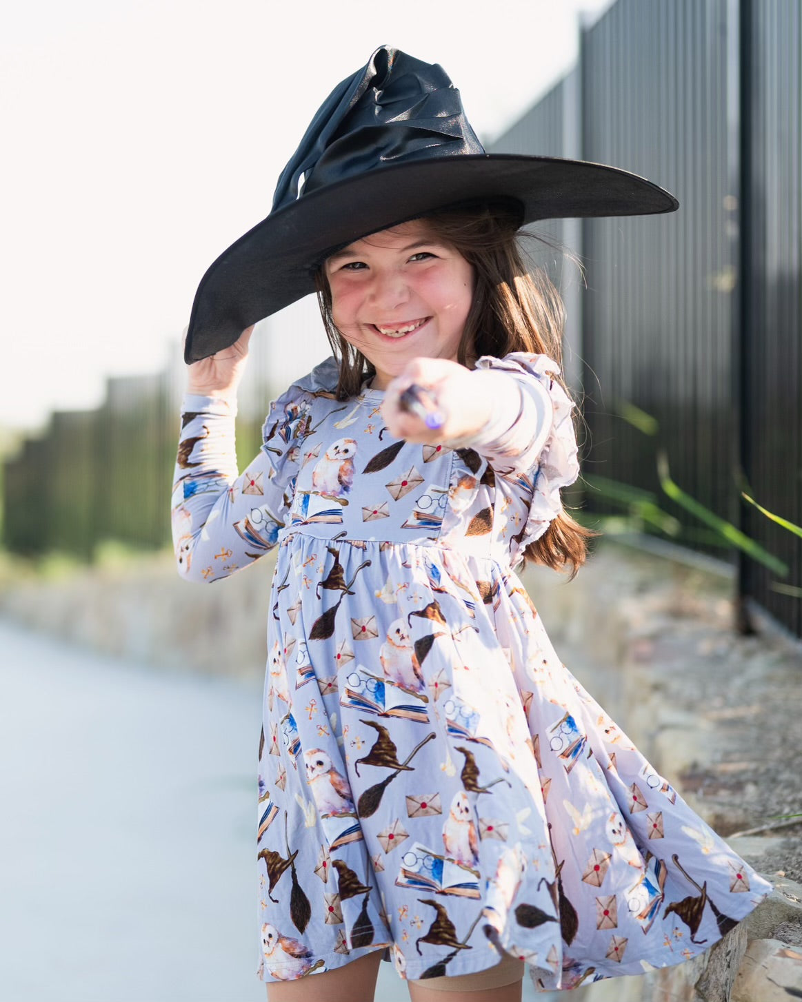 Yer A Wizard Long Sleeve Ruffle Twirl – Riley & Rett