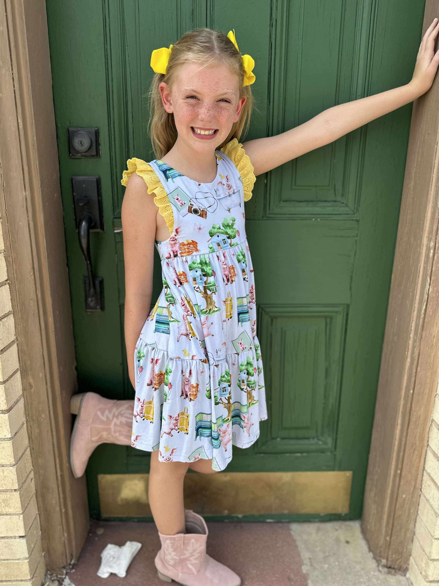 Pancakes & Pigtales Ruffle Lace Sleeve Tiered Twirl