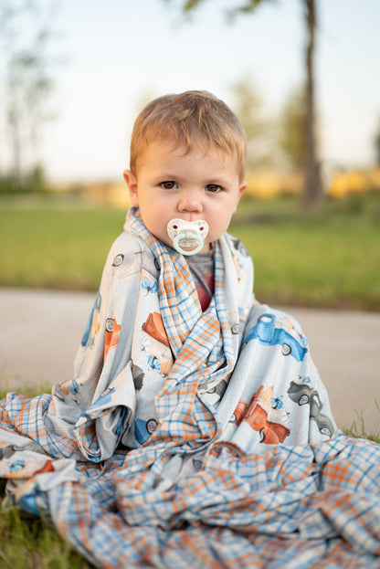 Harvest Trucks Blanket
