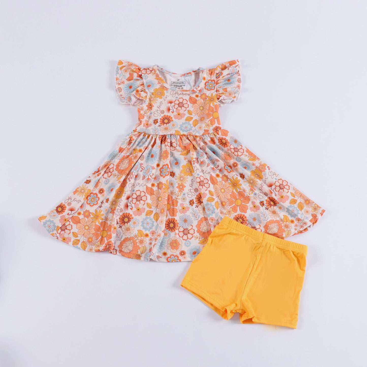 Grow In Grace Ruffle Sleeve Tiered Twirl