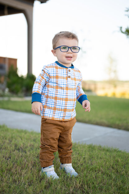 Harvest Plaid Long Sleeve Henley