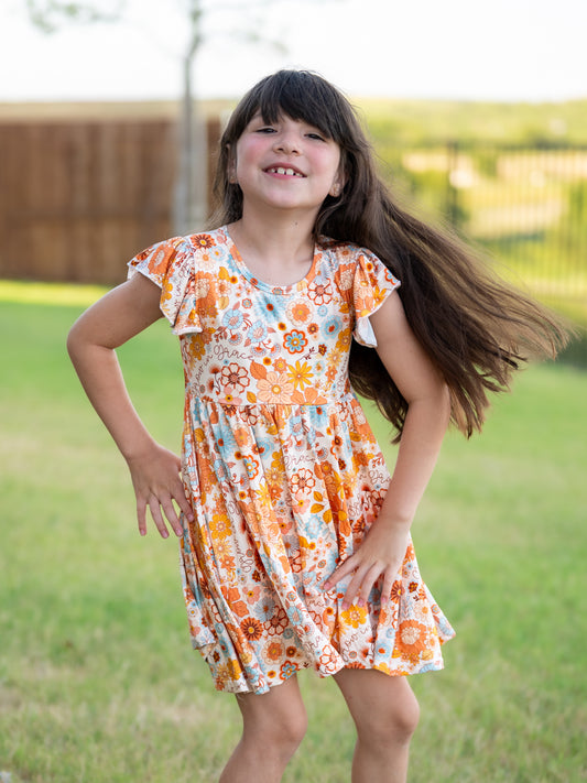 Grow In Grace Ruffle Sleeve Tiered Twirl