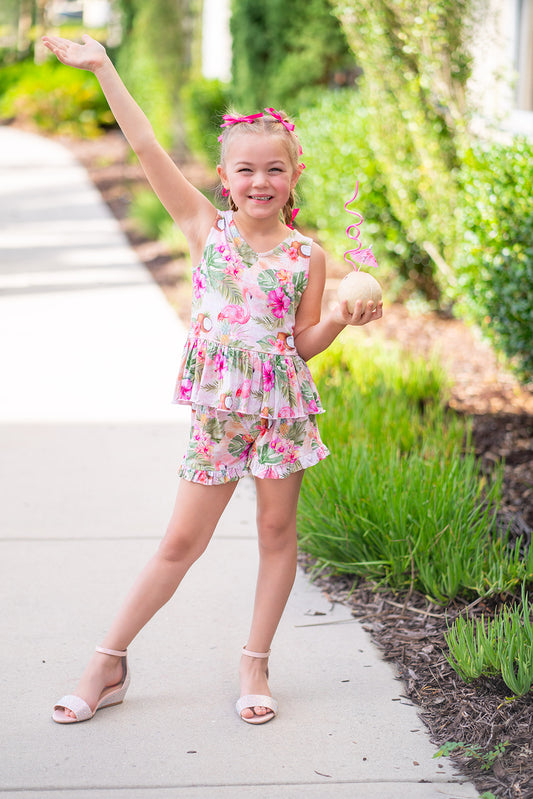 Palm Paradise Peplum + Short Set