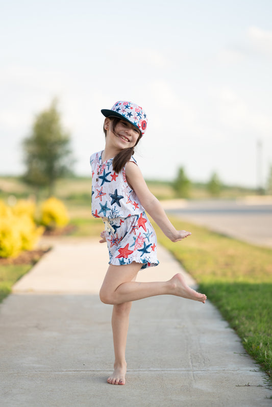 Star-Spangled Starfish Tank and Ruffle Shorts Set