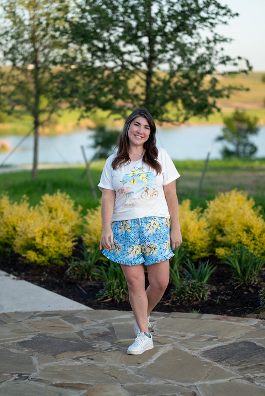 Lemoncello Adult Ruffle Shorts
