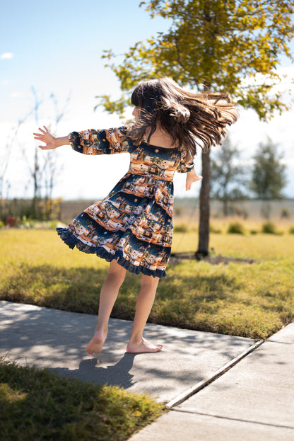 Away In A Manger Long Sleeve Lace Twirl