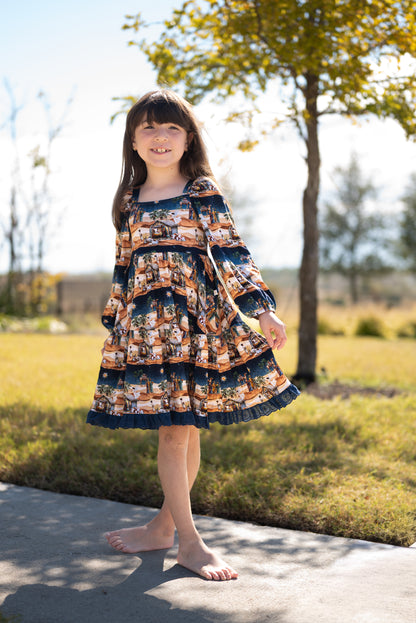 Away In A Manger Long Sleeve Lace Twirl