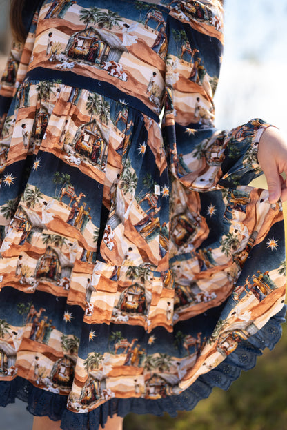 Away In A Manger Long Sleeve Lace Twirl