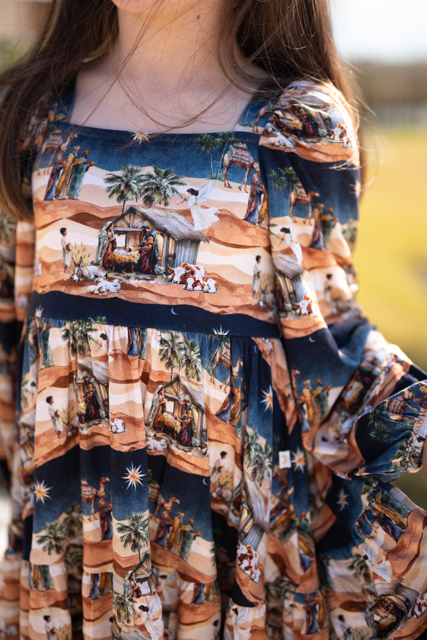 Away In A Manger Long Sleeve Lace Twirl