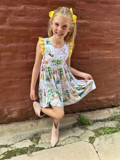 Pancakes & Pigtales Ruffle Lace Sleeve Tiered Twirl