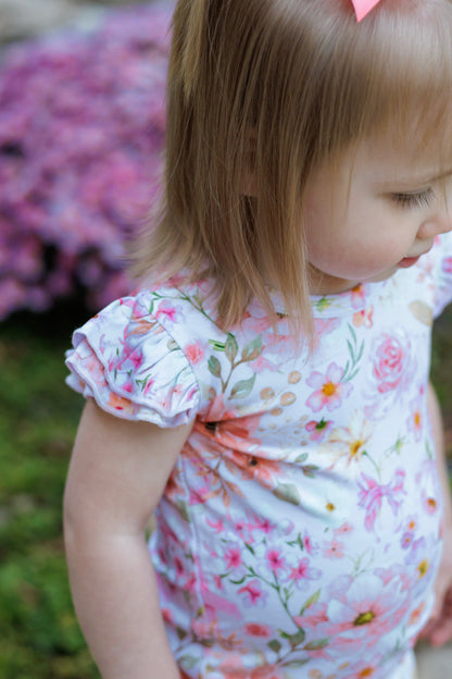 Catherine Pink Ribbon Ruffle Sleeve Lounge