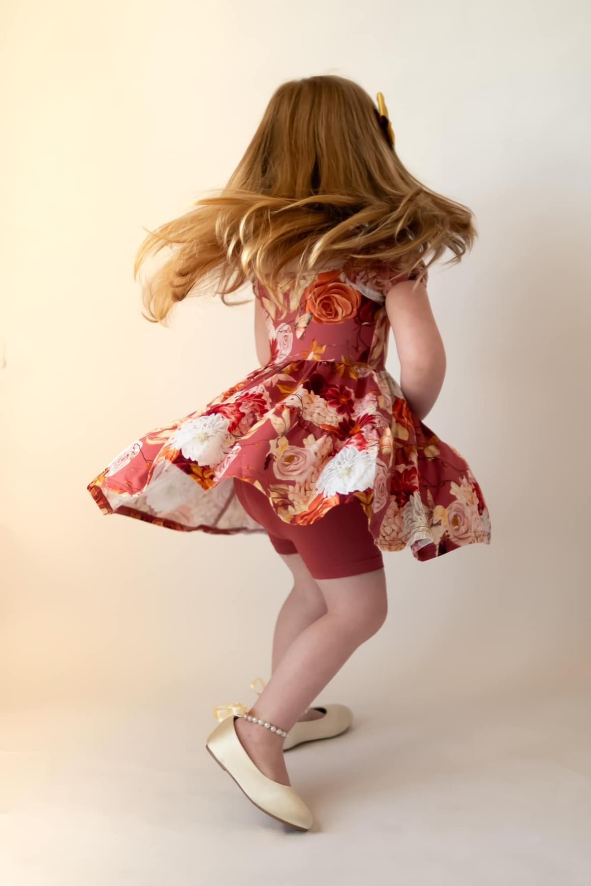 Autumn Fairy Blooms Puff Sleeve Twirl Dress Riley & Rett Autumn Fairy Blooms Puff Sleeve Twirl Dress Riley & Rett